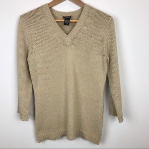 Doncaster Collection Sweater tan basic classic M